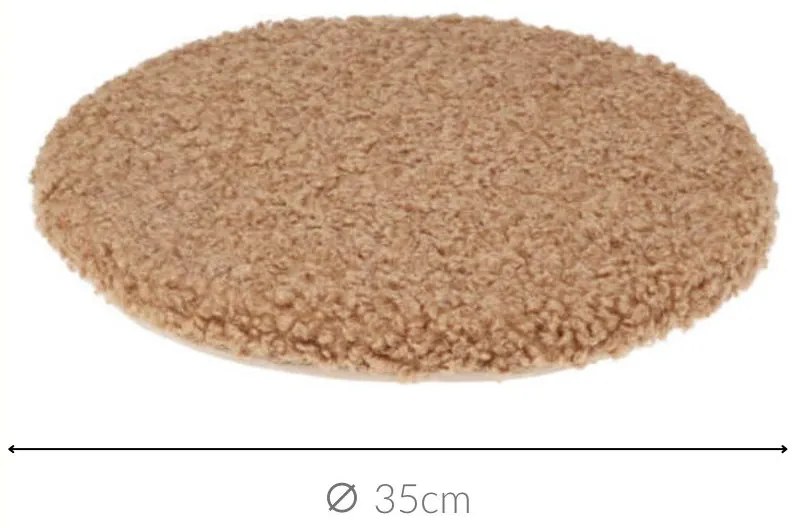 Poduszka na krzesło okrągła TEDDY boucle, Ø 35 cm