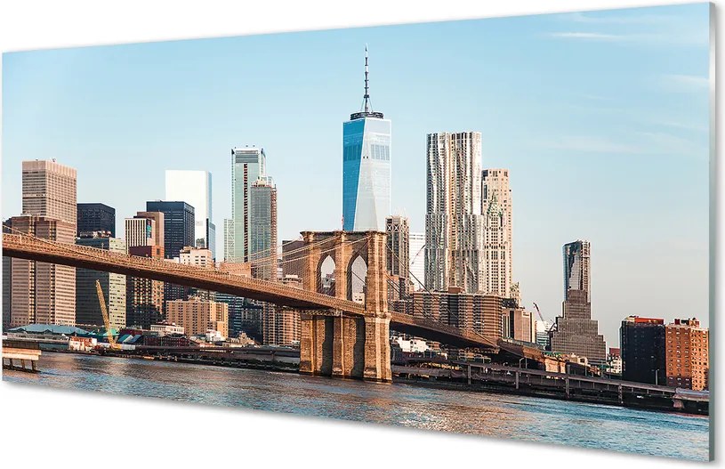 Panel Szklany Widok na Rzekę i Most