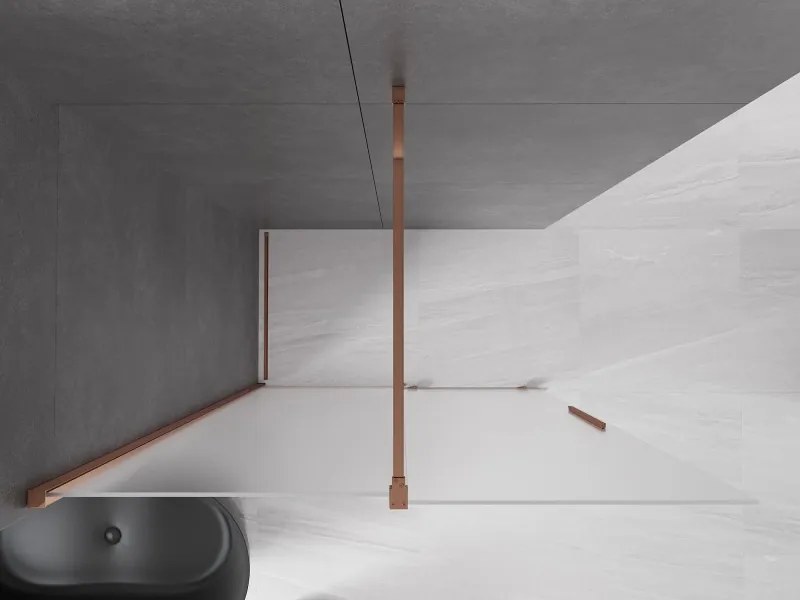 Mexen Velar ścianka prysznicowa rozsuwana Walk-in 140 x 200 cm, szron 8 mm, różowe złoto - 871-140-000-33-60