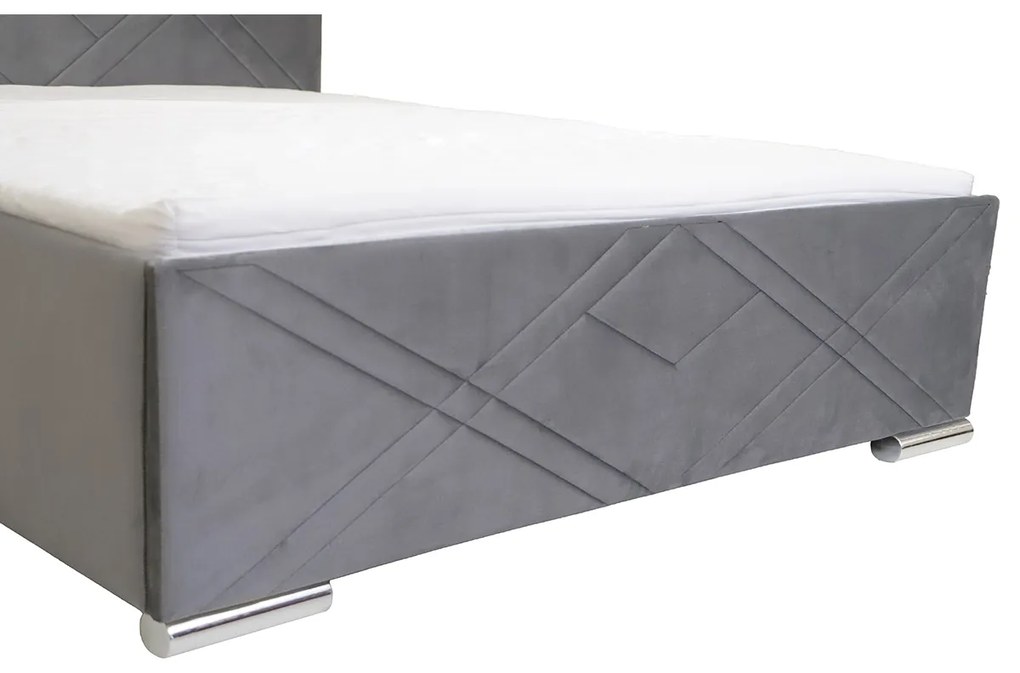 Łóżko tapicerowane z pojemnikiem KRIS Beżowy 120x200 cm