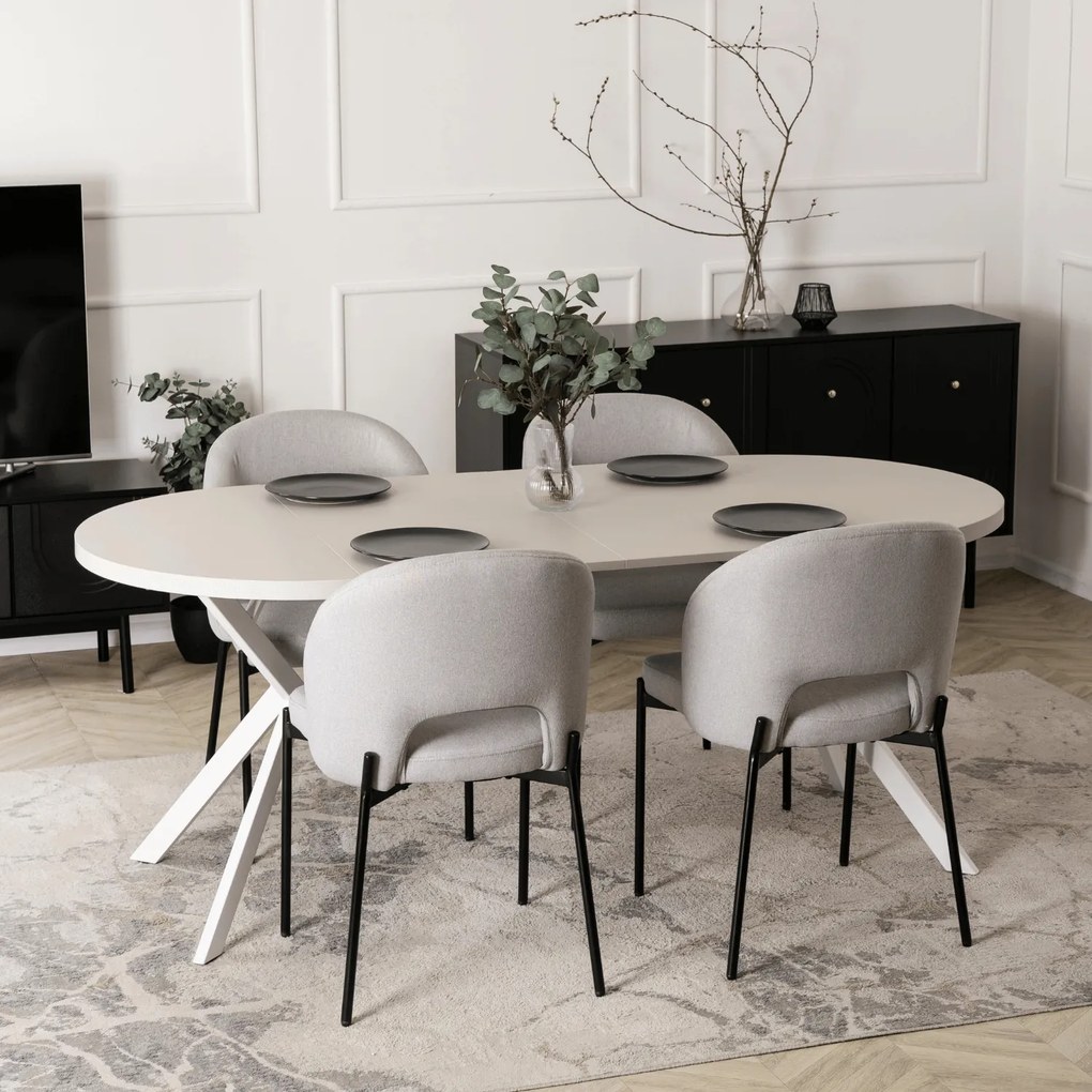 Krzesło Tapicerowane BROS Szare Nowoczesne