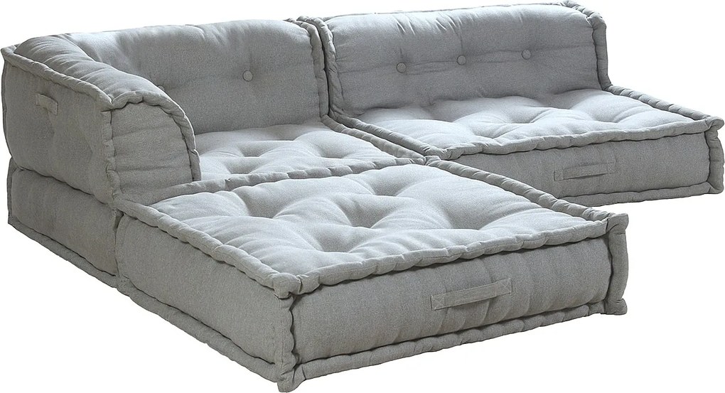 Kanapa narożna modułowa  z szarej tkaniny DIROLA