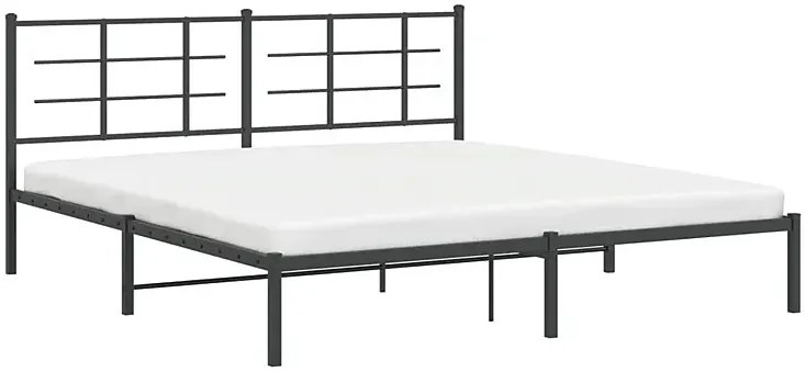 Czarne metalowe łóżko małżeńskie 180x200 cm - Laxo
