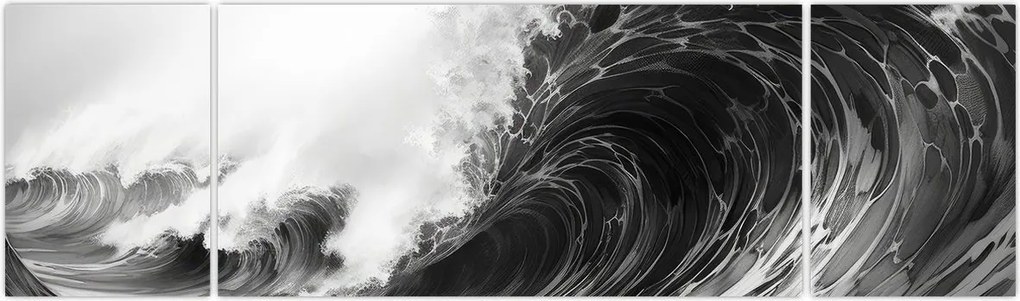 Obraz - Malowanie fal (170x50 cm)