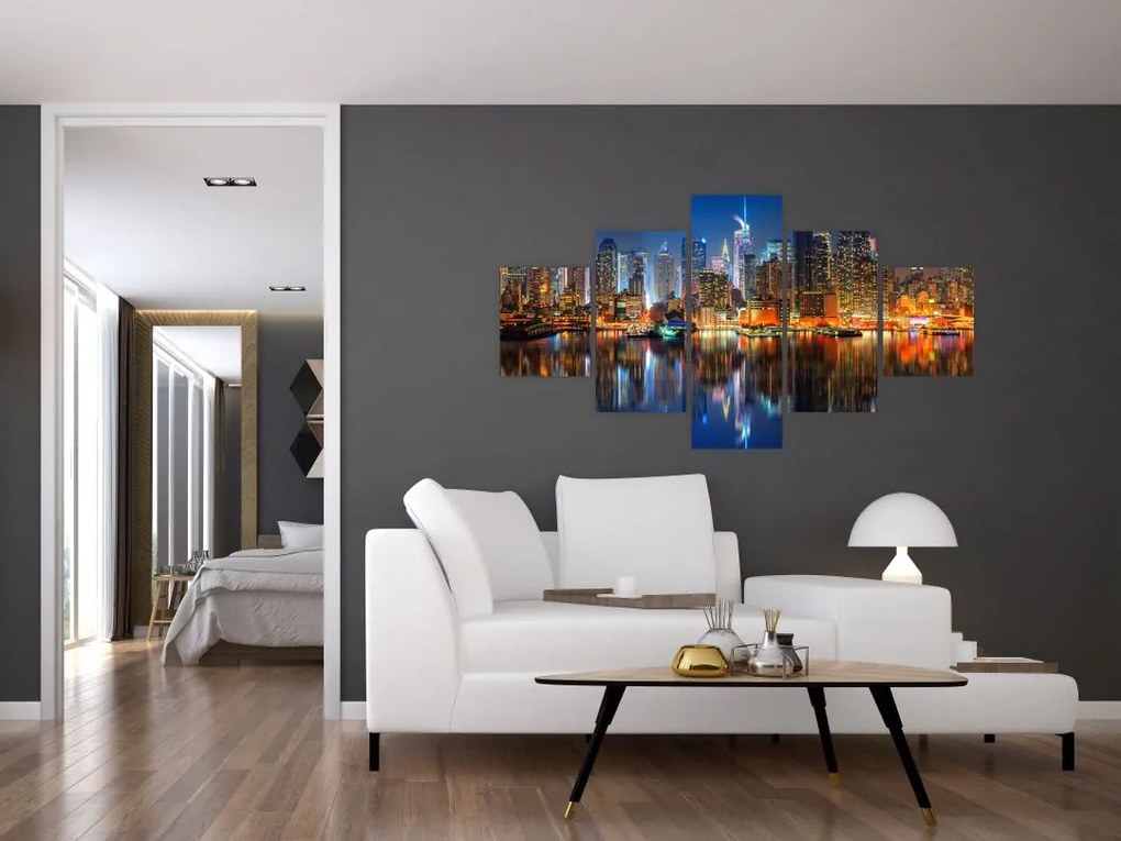 Obraz Manhattanu w nocy (125x70 cm)