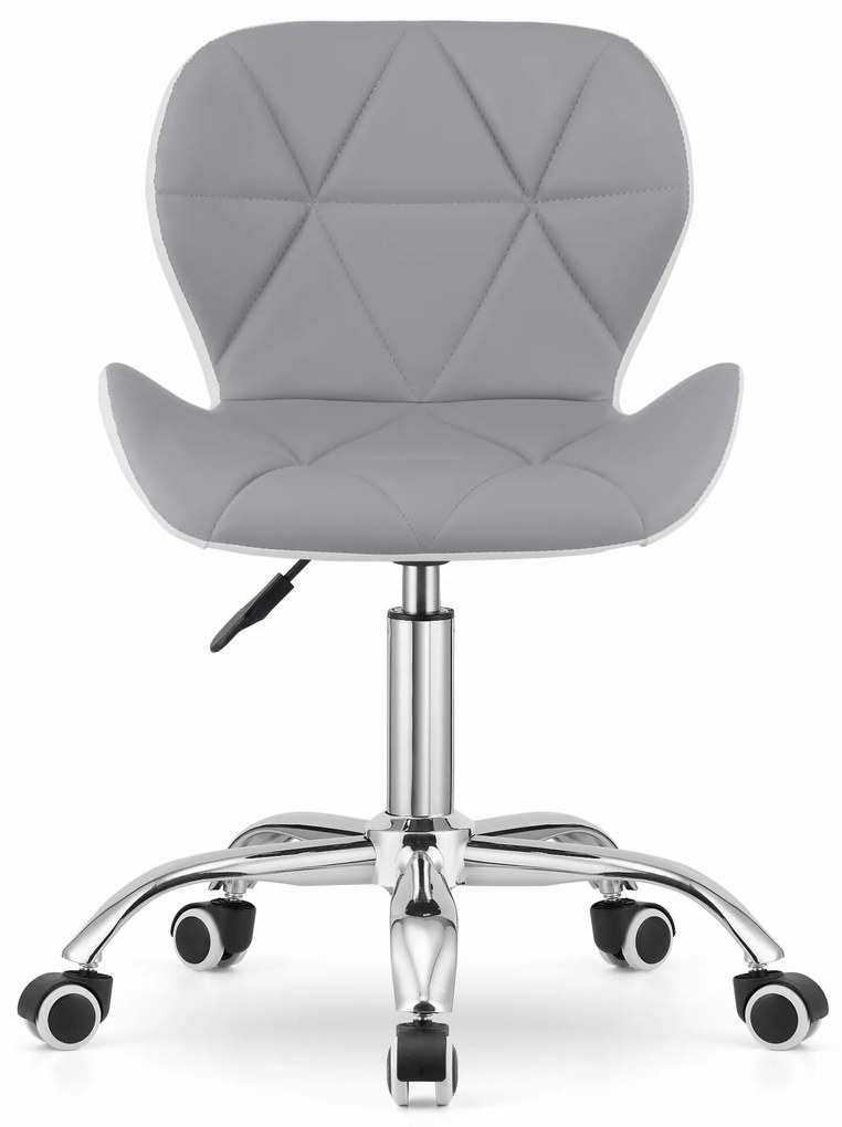 Krzesło biurowe AVOLA z ekoskóry, szaro-białe