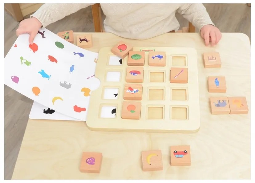 Masterkidz gra dopasuj cienie łączenie w pary rozpoznawanie przedmiotów montessori