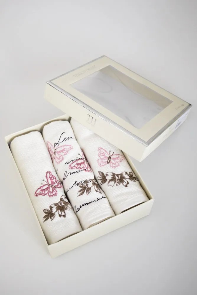 Ręczniki kuchenne BUTTERFLY, 3 szt Biały Zestaw (3szt., 40x60 cm)