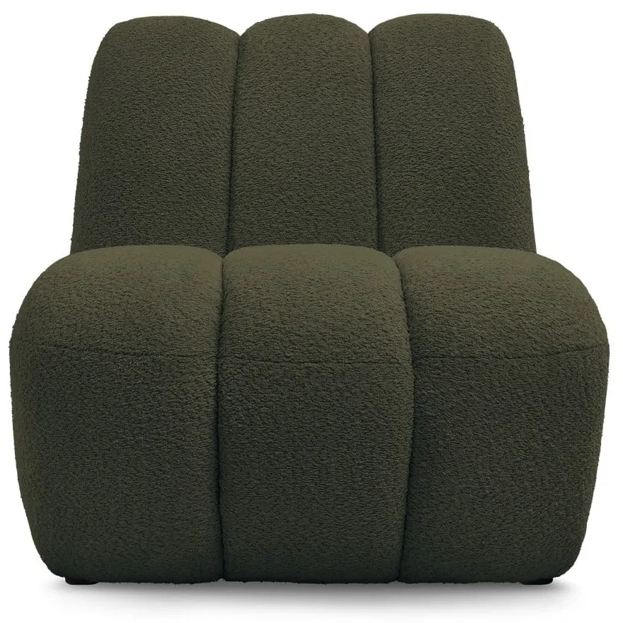 Zielony fotel z materiału bouclé Janissaire – Bobochic Paris