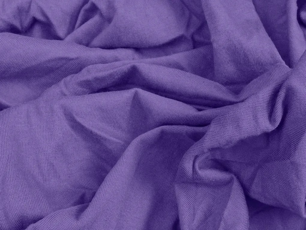 PrzytulneMieszkanie.pl Prześcieradło jersey ciemnofioletowe 180 x 200 cm