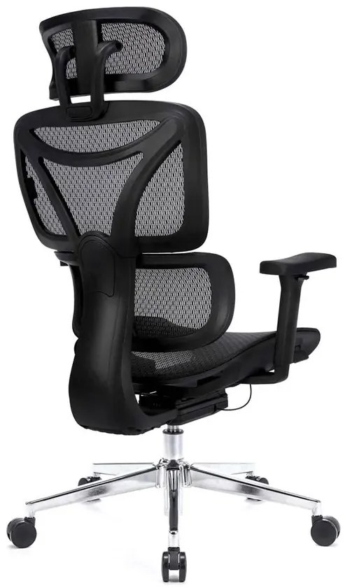 Ergonomiczny Fotel Czarny Biurowy Z Zagłówkiem I Blokadą Odchylania L0-G67