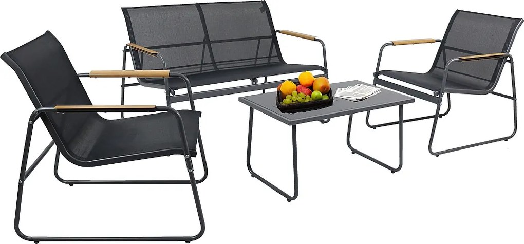 Zestaw mebli ogrodowych Lexila Czarny 0