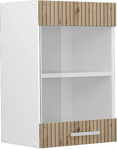 Szklana szafka kuchenna dąb rzemieślniczy 40x31x60 r-line