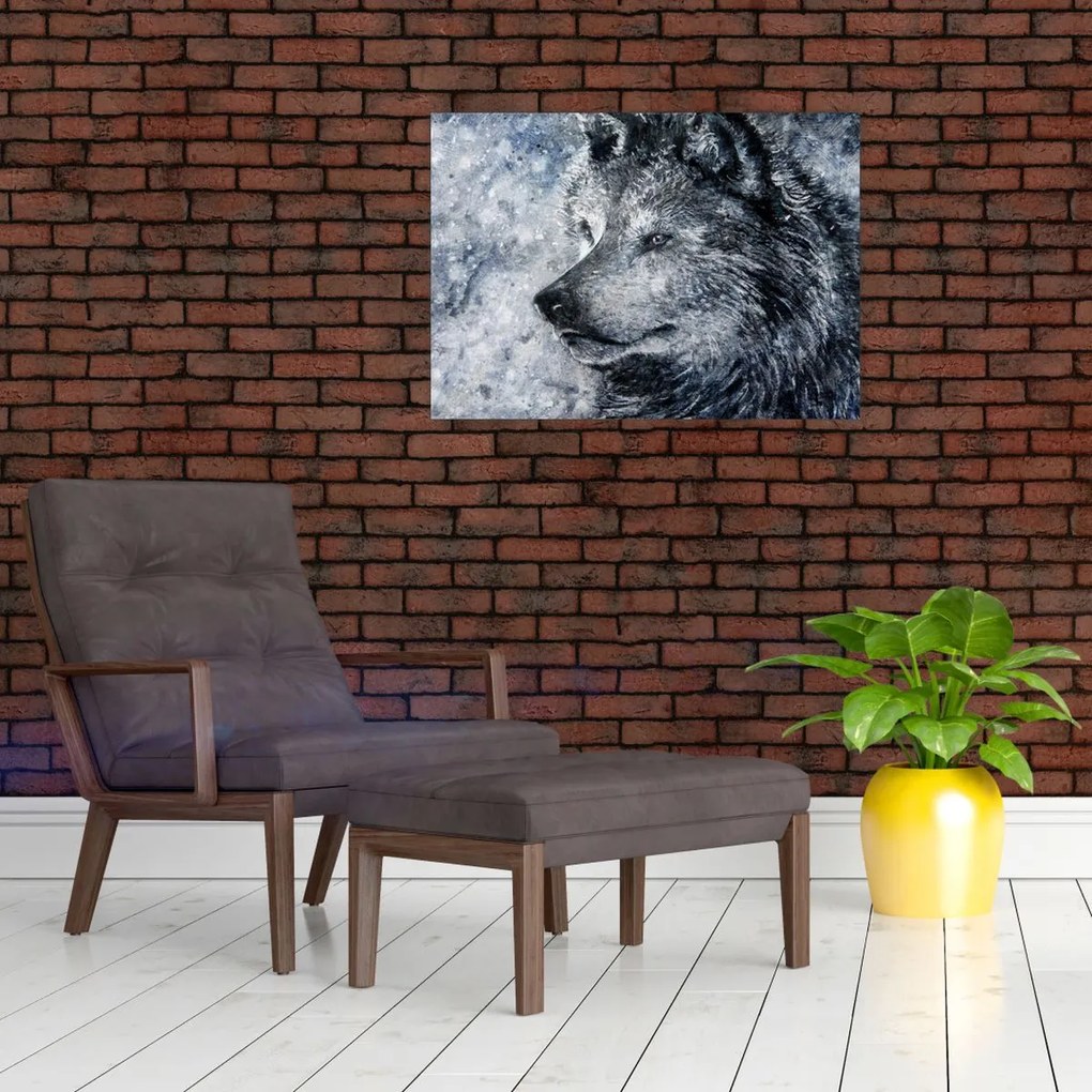 Obraz na szkle - Wilk z kreskówki (70x50 cm)
