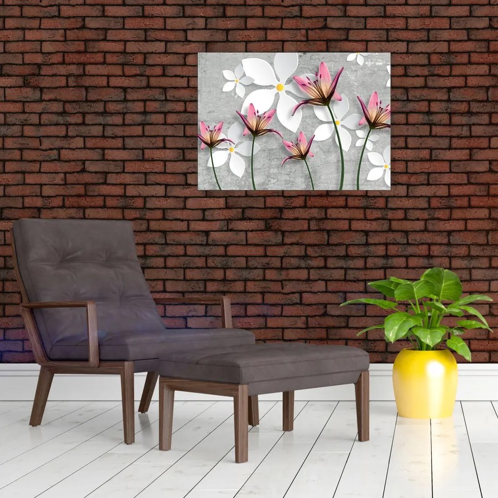 Obraz kwiatowej abstrakcji (70x50 cm)