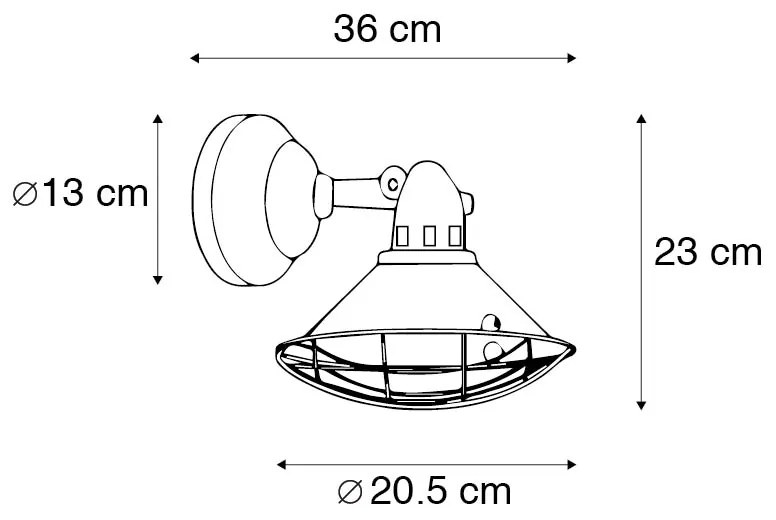 Vintage lampa ścienna i sufitowa brązowa uchylna - Barrack Rustykalny / Vintage Oswietlenie wewnetrzne