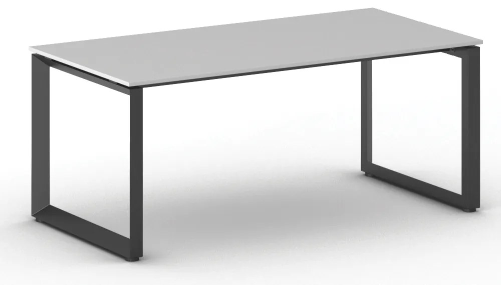 Biurko PRIMO INSPIRE, 180x90 cm, czarna podstawa, szary