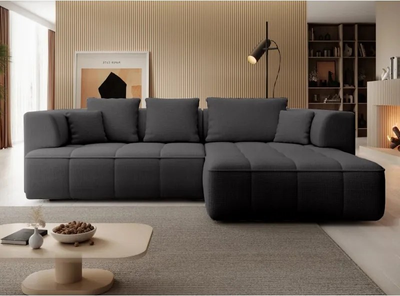 Narożnik ALBIO S Prawostronny z elektryczną regulacją siedziska, funkcja spania, wolnostojący w tkaninie EDEN 20 WERSAL