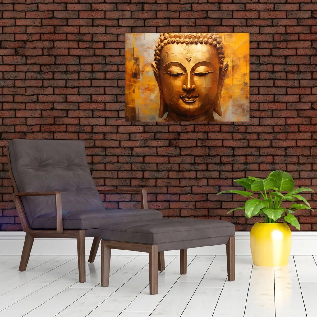 Obraz na szkle - Budda, obraz olejny (70x50 cm)