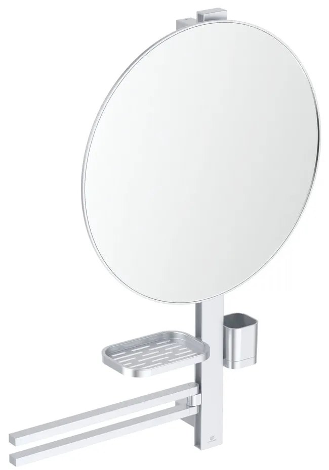 Lustro z półką/z wieszakiem ścienne ø 51 cm ALU+ – Ideal Standard
