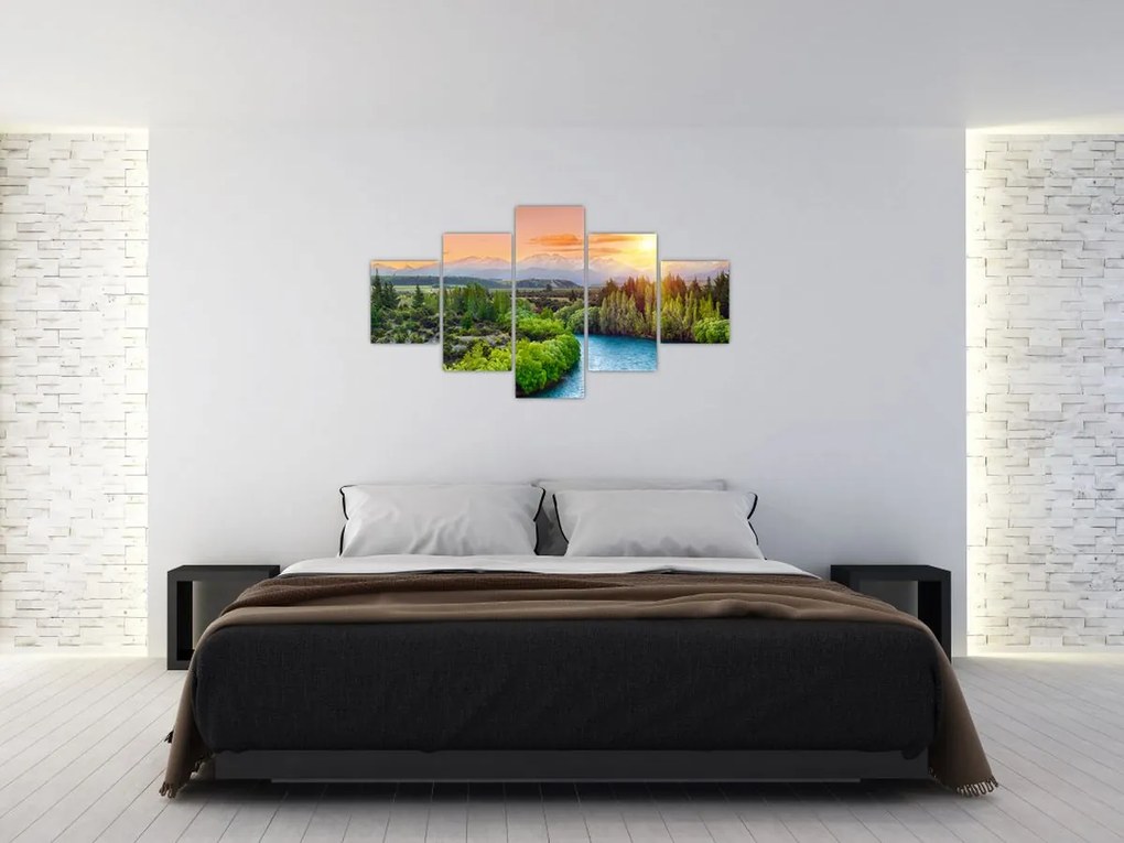 Obraz - Leśny krajobraz górski (125x70 cm)