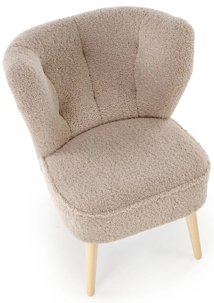 MOCCA Fotel wypoczynkowy Cappucino SVEN TEDDY Nowoczesny Boho Drewno