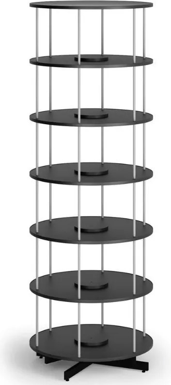 Regał obrotowy na segregatory, 6 półki, czarny