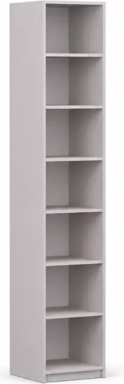Regał otwarty Mayra 40 cm kaszmir – wąska biblioteczka z 7 półkami do salonu i biura