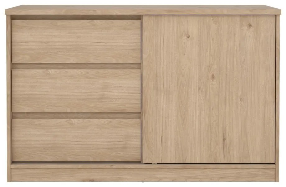 Komoda w dekorze dębu z drzwiami przesuwnymi w naturalnym kolorze 119x76x50 cm Naia – Tvilum