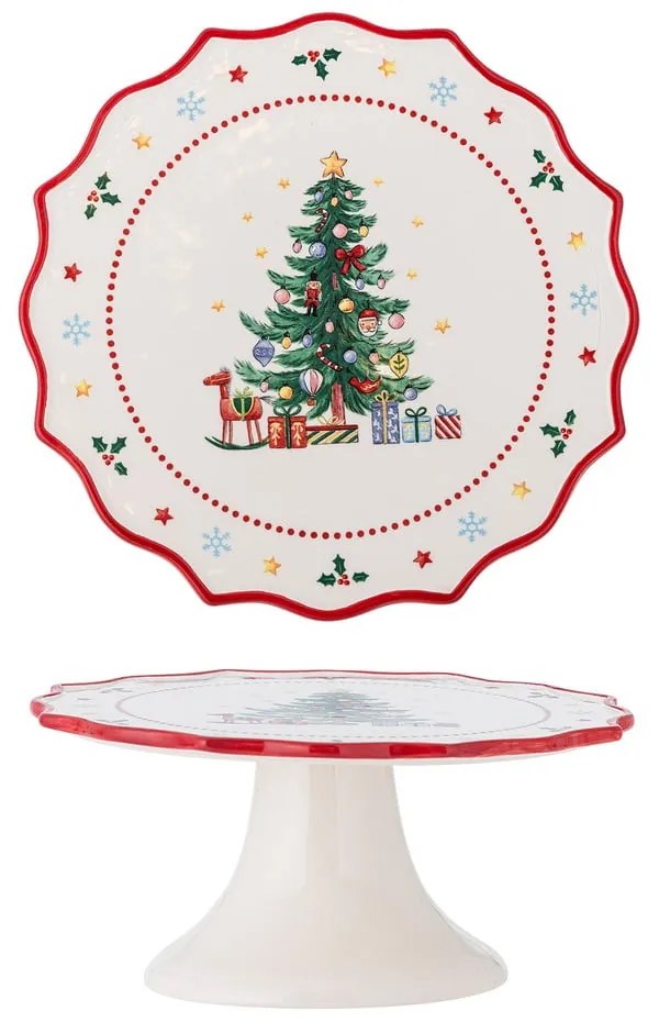 Ceramiczna etażerka ze świątecznym motywem Naive – Bloomingville