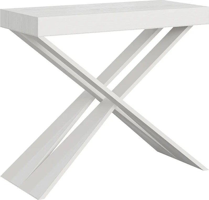 Konsola rozkładana 90x40/196 cm Diago Small Frassino biała rama w kolorze Białym