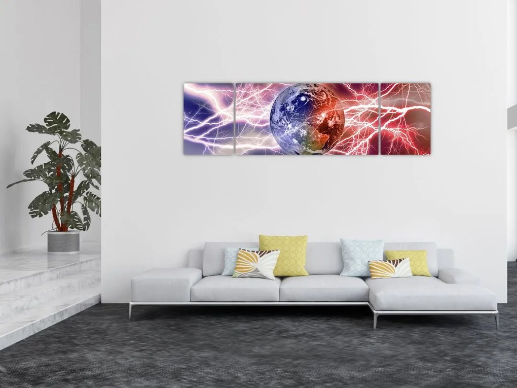 Obraz - Kula ziemska pod prądem (170x50 cm)