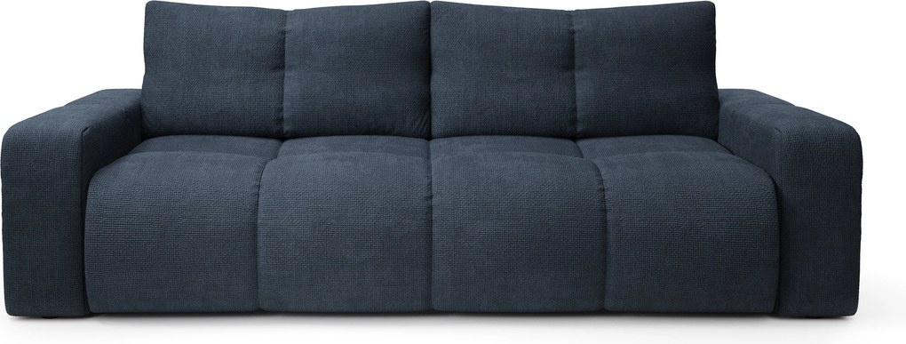 Masseno Sofa DUCA z funkcją spania i pojemnikiem na pościel, Rozkładana sofa - Granatowy, FLOW 22