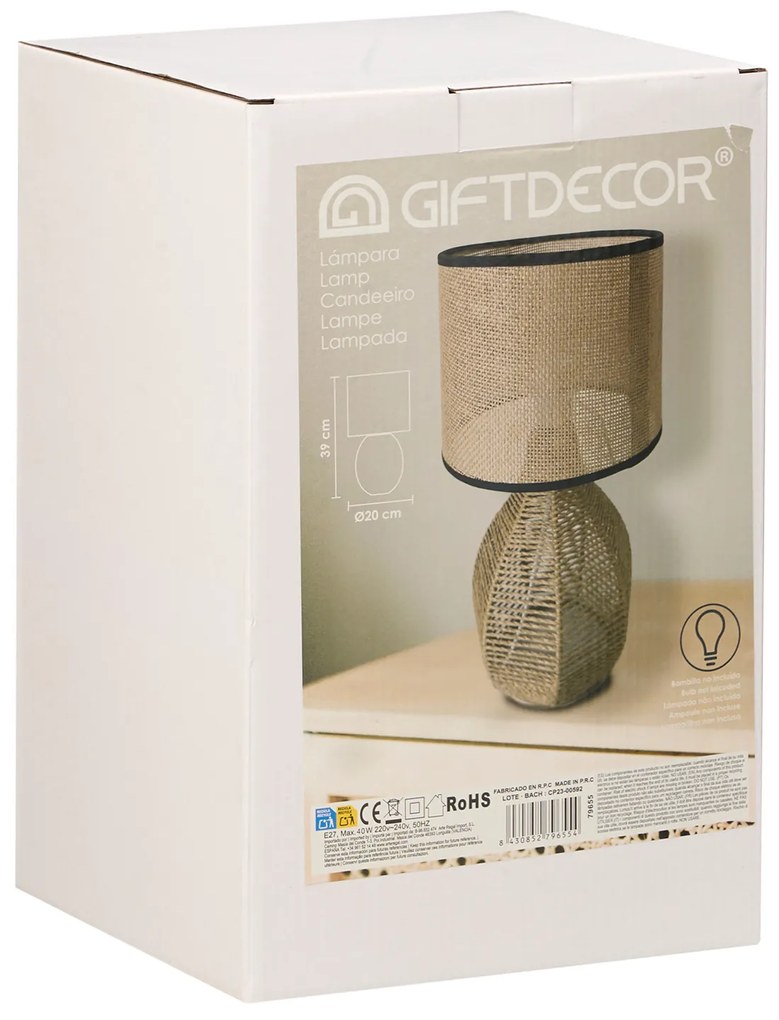 Lampka nocna z abażurem z plecionki wiedeńskiej, Ø 20 cm