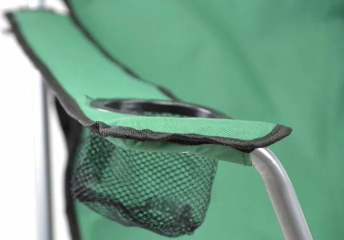 Zestaw 2 szt. składanych krzeseł kempingowych DIVERO z poduszeczką- zielone