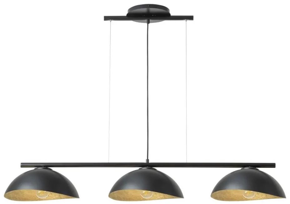 Lampa wisząca SOLAR 3xE27/60W/230V czarna na linkach
