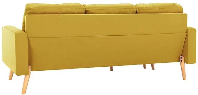 3-osobowa żółta sofa z podnóżkiem H6-B21