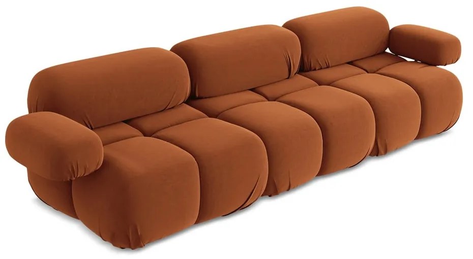 Pomarańczowa aksamitna sofa modułowa 285 cm Lokua – Makamii