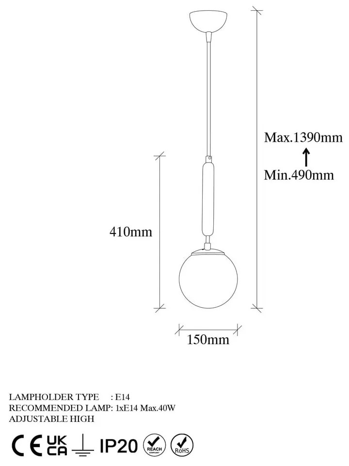 Lampa wisząca w kolorze złota ze szklanym kloszem ø 15 cm King – Opviq lights