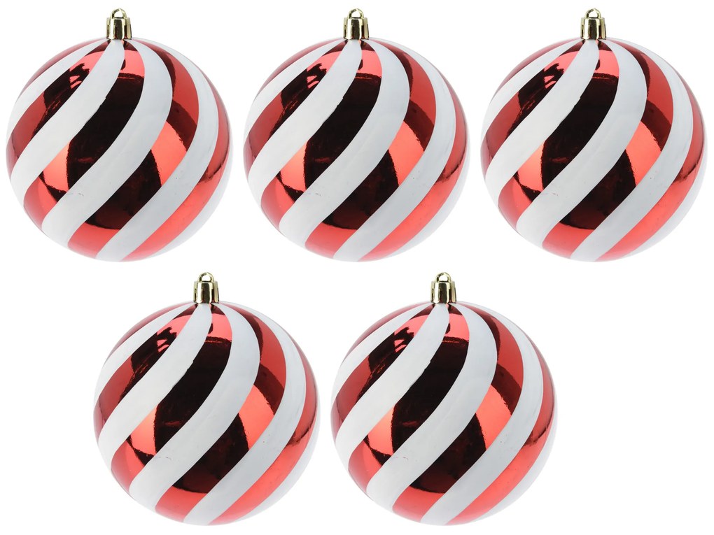 Bombki świąteczne, nietłukące Ø 10 cm, 5 bombek