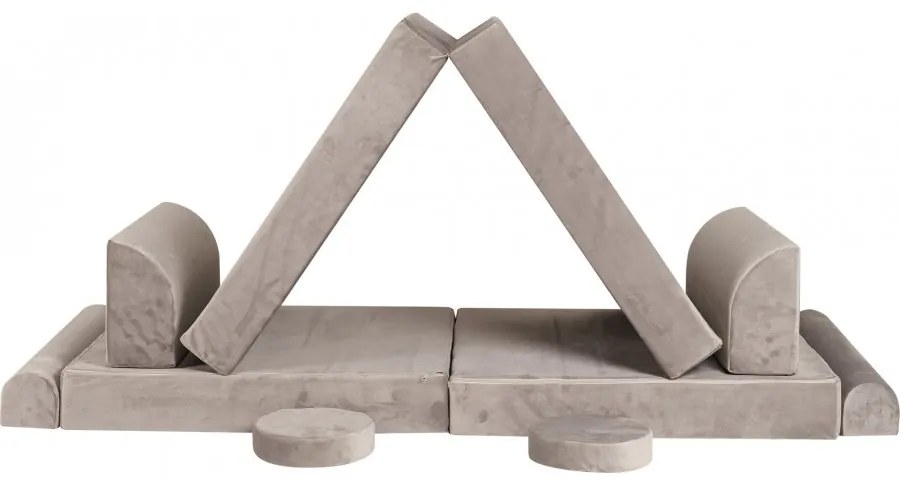 Velvet sofa dziecięca, szara - meowbaby®
