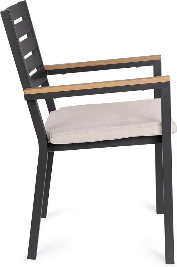 Antracytowe metalowe krzesło ogrodowe Henna – Bizzotto