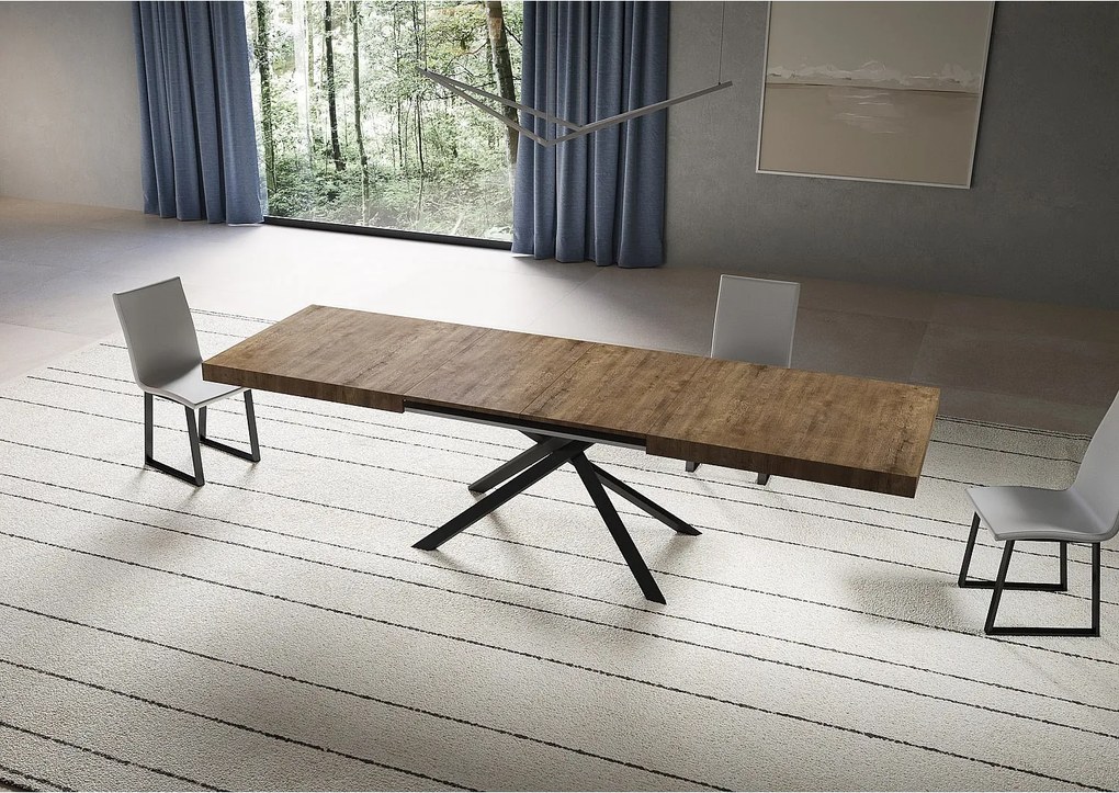 Stół rozkładany Niket 200/304x90 cm nogi orzech antracyt