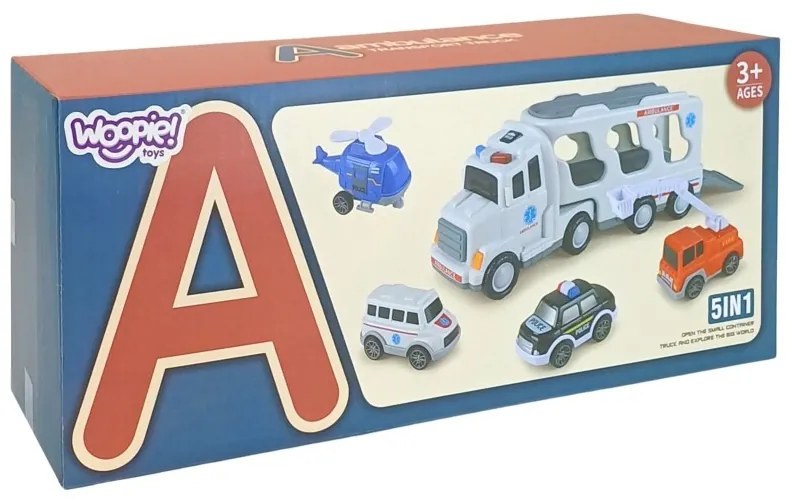 Woopie laweta drogowa zestaw 5 aut - ambulans