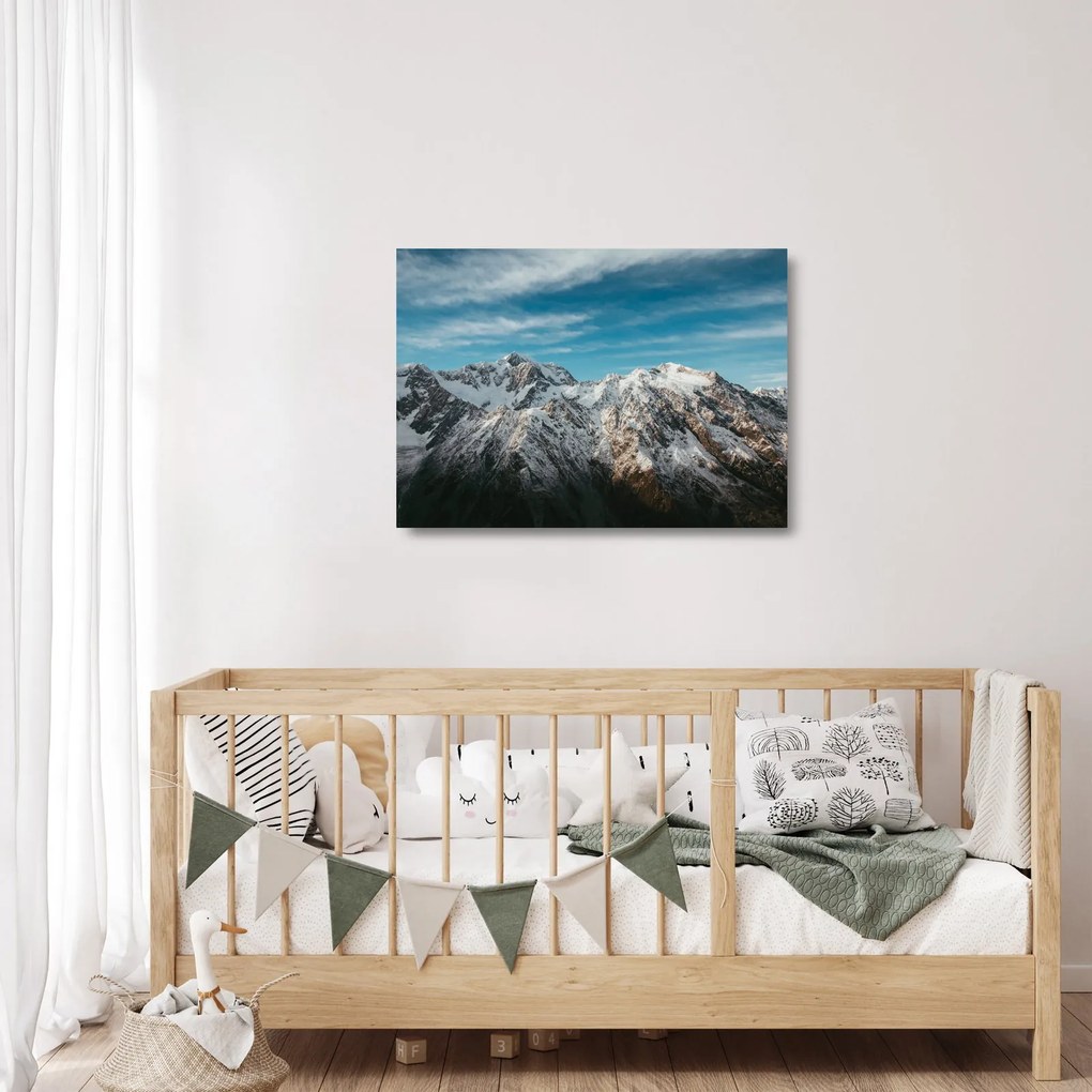 Obraz na szkle ośnieżonych szczytów, Fiordland (70x50 cm)