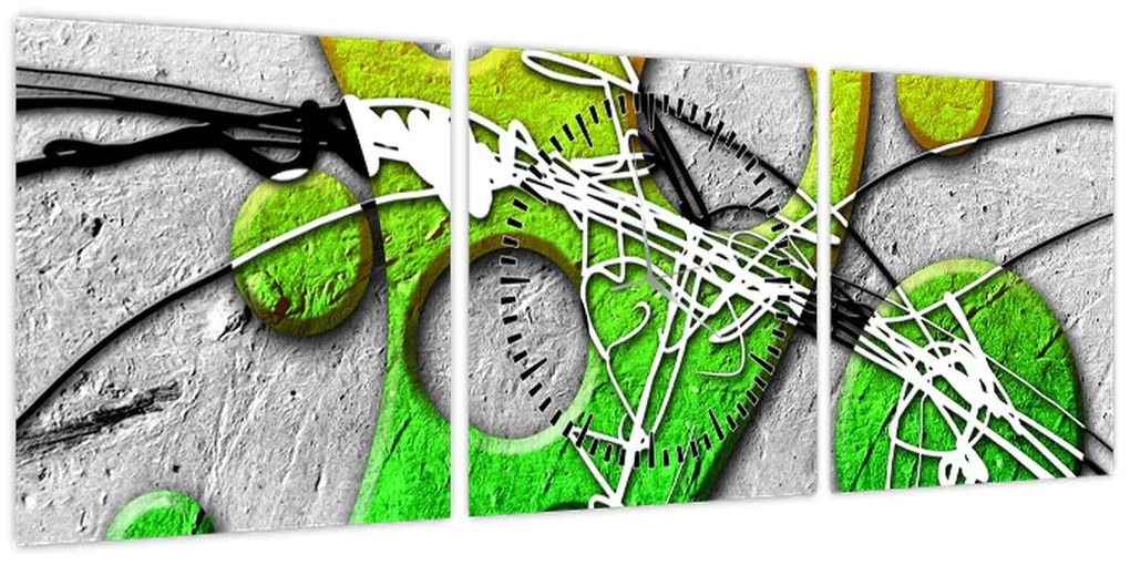 Abstrakcyjny obraz (z zegarem) (90x30 cm)