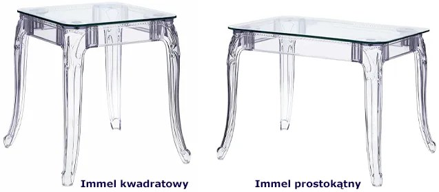 Transparentny stół kwadratowy - Bivo