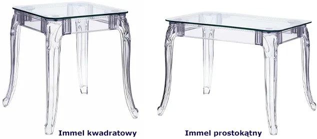 Transparentny stół kwadratowy L7-H32