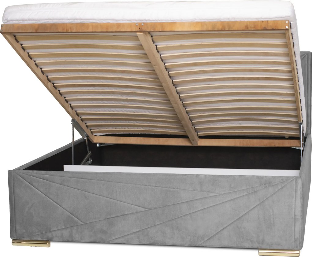 Łóżko ROSI 120x200 cm Zielony Z materacem