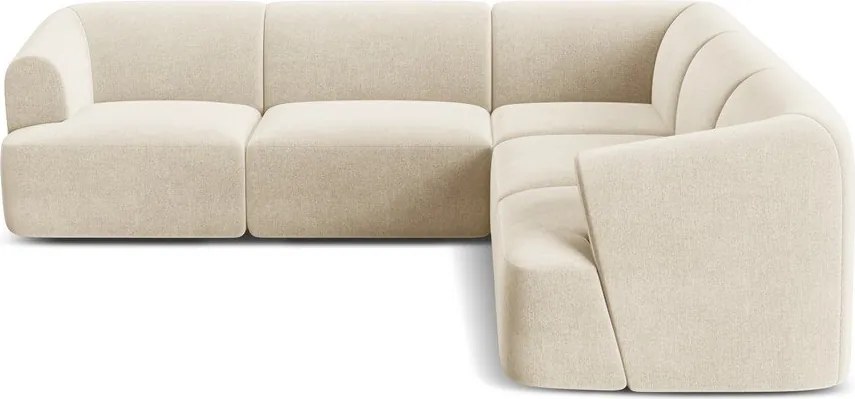 Beżowy aksamitny narożnik Campi – Cosmopolitan Design